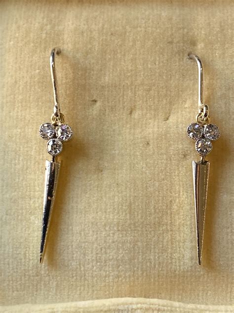 Art Deco diamond drop earrings