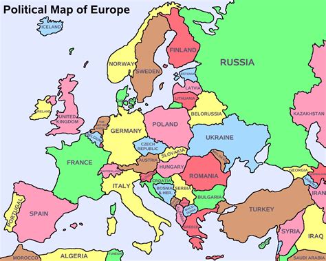 Large big Europe flag, political map showing capital cities – Travel Around The World – Vacation ...