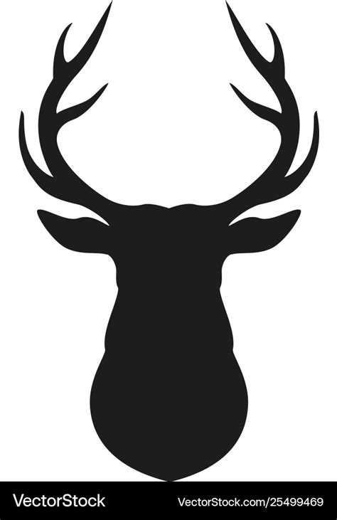 Deer head silhouette with antlers Royalty Free Vector Image