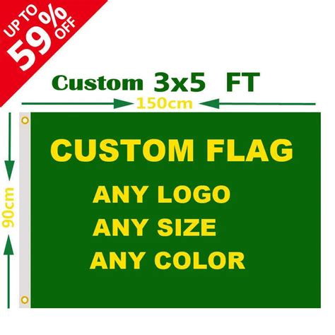 Custom 3x5 FT Flying Flag Banner Printing 100D Polyester Sports Decoration Copper Grommets ...