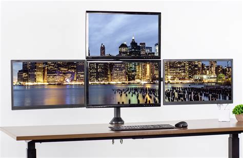 USED VIVO Steel Quad Monitor Desk Mount Adjust 3 + 1 Stand 4 Screens up to 32" | eBay