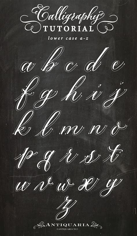 Antiquaria: Calligraphy Tutorial | Getting Started, Calligraphy Lowercase "a-z"