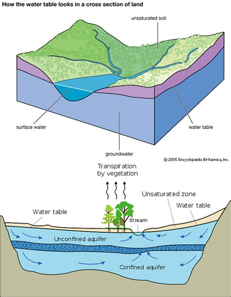 Diagram Of Water Table And Aquifer Water Table Aquifer Diagr