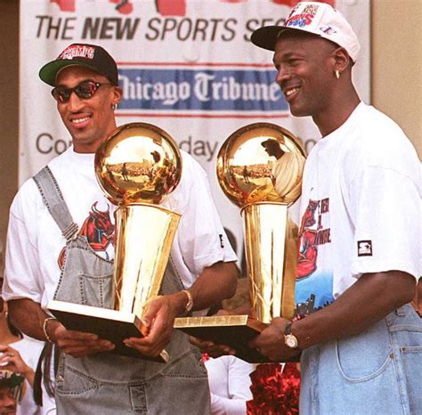 Michael Jordan and Scottie Pippen at a Rally in Chicago in 1996 | Are Michael Jordan and Scottie ...