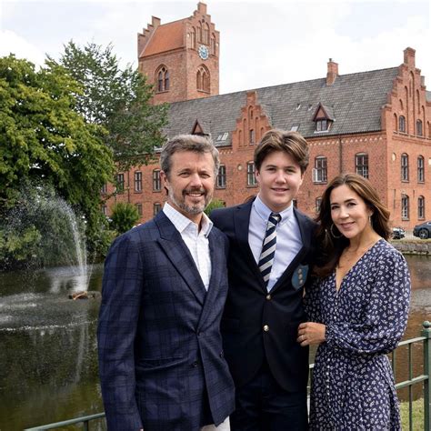 Denmark's Prince Christian poses with his parents on first day at prestigious boarding school ...