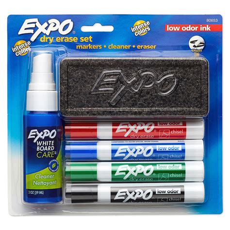 Product of Expo - Low Odor Dry Erase Marker Starter Set, Assorted Erasable Markers - Walmart.com ...