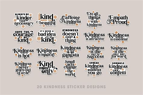 Kindness SVG Sticker Bundle | Printable laptop stickers By Digitartx | TheHungryJPEG