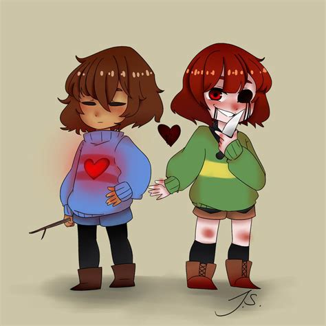 Frisk and Chara by JoyfulSinner on DeviantArt