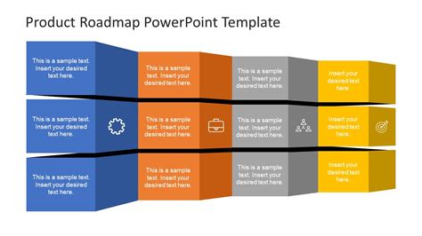 Folded Product Roadmap Timeline Template & Slides