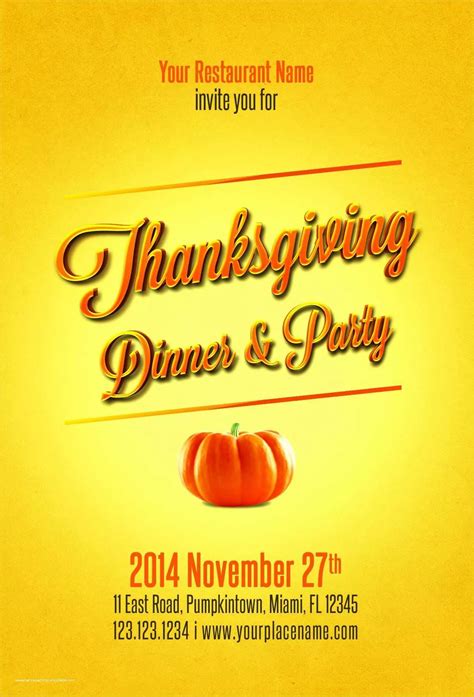 Thanksgiving Food Drive Flyer Template Free Of 23 Free Thanksgiving Flyers Psd Word Templates ...