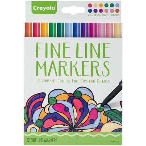 Crayola Adult Coloring Fine Line Markers Contemporary 12 count | Crayola