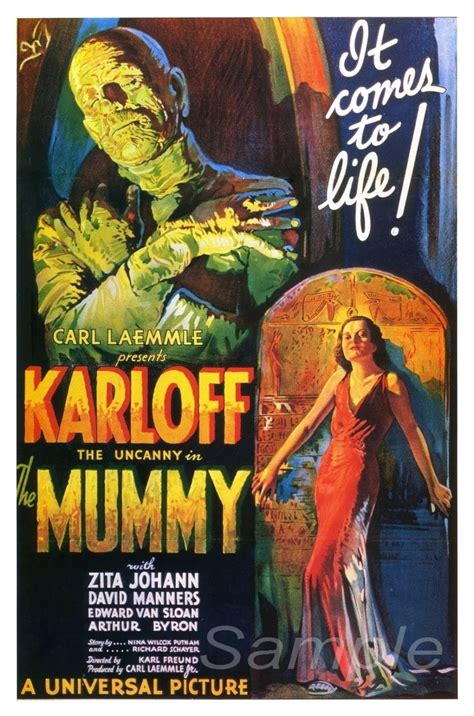 The Mummy Movie Film Poster Fabric Vintage Wall Art Print Dorm Room Decoration shipping them ...