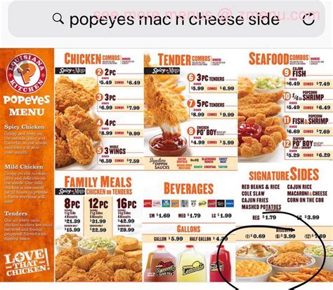 Online Menu of Popeyes Louisiana Kitchen Restaurant, North Little Rock, Arkansas, 72113 - Zmenu