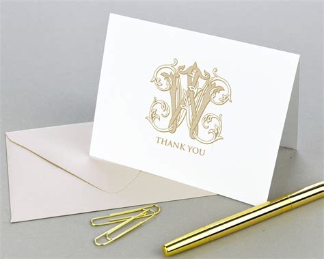 Monogram Stationary Monogrammed Thank You Cards Personalized Note Cards Set, Folded Notecards ...