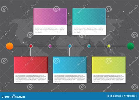 Creative Illustration of Infographic Company Milestones Timeline Template Isolated on Background ...