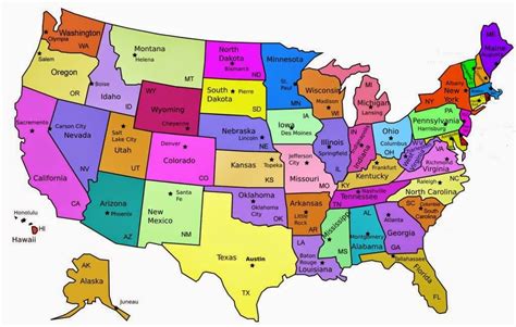 Printable US State Maps | United states map, Us state map, States and capitals