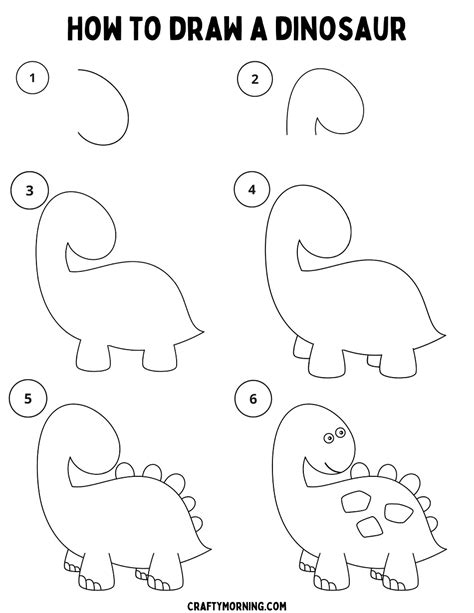 How To Draw A Dinosaur For Kindergarten Easy Drawing Tutorial For Kids | atelier-yuwa.ciao.jp