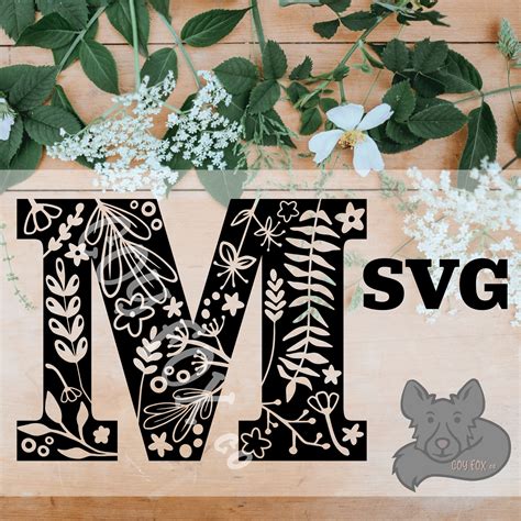 Floral Alphabet Monogram Letter M Svg SVG Clip Art - Etsy