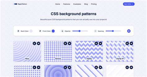 CSS Background Patterns by MagicPattern