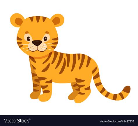 Cute tiger in cartoon style drawing african baby Vector Image