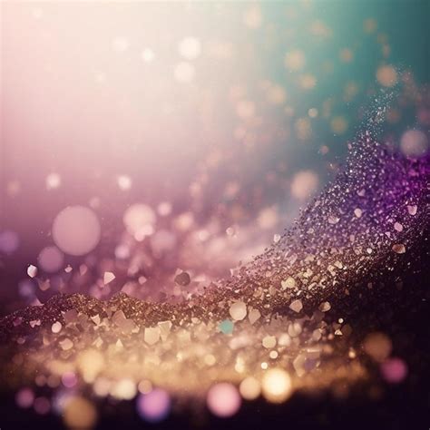 Premium AI Image | A colorful glitter background with a purple and gold glitter texture.