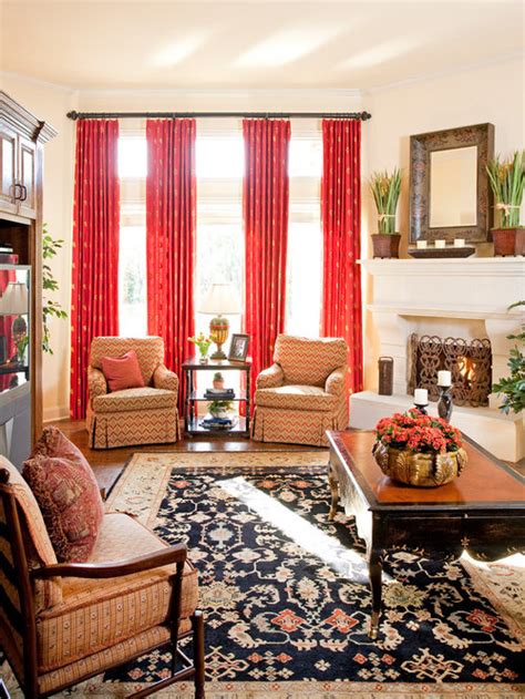 Red Curtains | Houzz