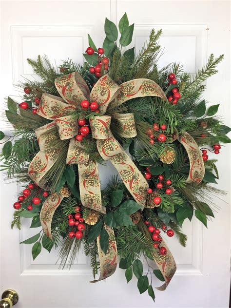 Traditional Christmas Wreath Christmas Wreath Pinecones | Etsy