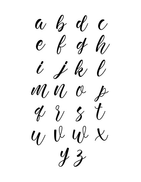 Free Printable Beginner Calligraphy Alphabet: Lowercase Letters - Freebie Finding Mom