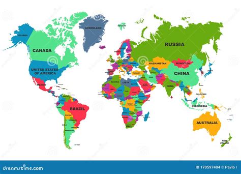 Continent Map With Country Names