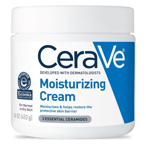 CeraVe Moisturizing Cream, Daily Face and Body Moisturizer for Dry Skin, 16 oz - Walmart.com ...