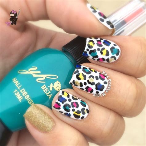 Rainbow Cheetah Print Nails | The Crafty Ninja