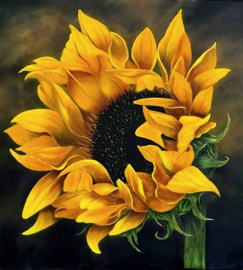 Painting on Canvas Acrylic Painting - Etsy | Pintura de girasol, Arte del girasol, Girasol en ...