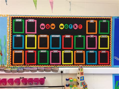 This is a 'Wow work' bulletin board for when the kids do amazing stuff in school during the year ...