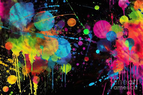 Colorful spray paint digital art background, urban art, graffiti style. Painting by N Akkash ...