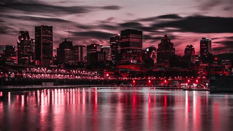 night city, city lights, buildings, shore, night 4k - Free 4k Wallpapers - 40.000+ Free 4k ...