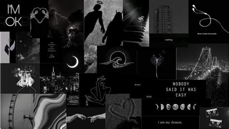 black and white collage with various images