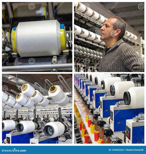 Textile Industry Collage - Yarn Manufacturing Process Stock Photo | CartoonDealer.com #133452222