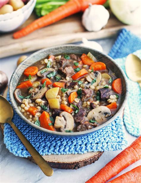 Instant Pot Beef Barley and Mushroom Soup - Yay! For Food