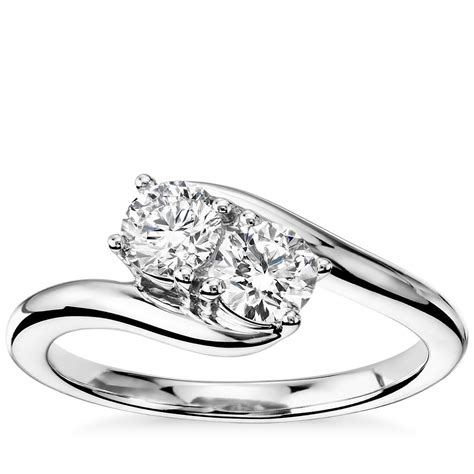 Two-Stone Solitaire Diamond Ring in 14k White Gold (3/4 ct. tw.) | Blue Nile