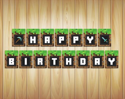 Minecraft Happy Birthday Banner – BirthdayBuzz