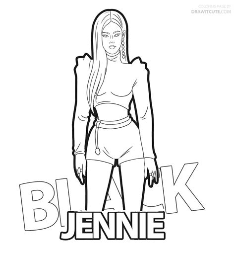 Jennie de Blackpink Kpop Coloring Pages - BlackPink Coloring Pages - Páginas para colorear para ...