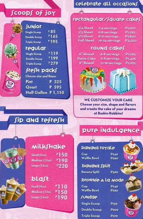 Baskin robbins ice cream prices | Baskin Robbins Menu with Calories (January 2020). 2020-01-26