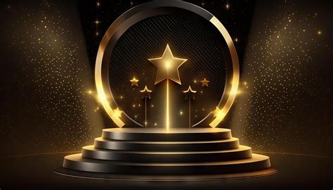 Award ceremony background with podium and 3d gold star element. 21970369 Stock Photo at Vecteezy