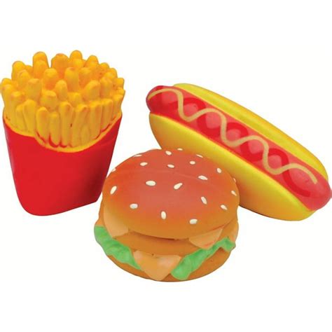 Coastal Pet Products Lil Pals Latex Hamburger Fries & Hot Dog Toy Set Multi 4 Inch - Walmart.com ...