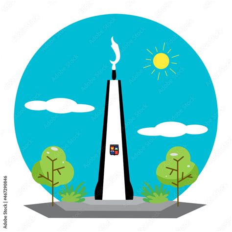 Kujang Monument of Bogor City Flat Vector Design Illustration. The Landmark of Bogor City. Tugu ...