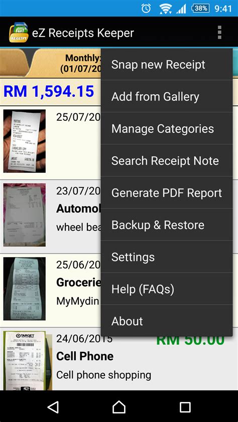 eZ Receipts Keeper - App on Amazon Appstore