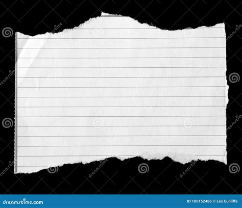 Torn lined paper stock photo. Image of macro, paper - 100152486