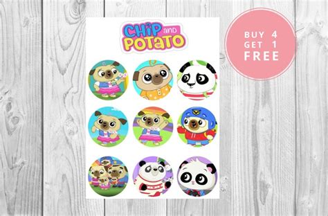 Chip and Potato Decal Stickers 10 pack | Etsy