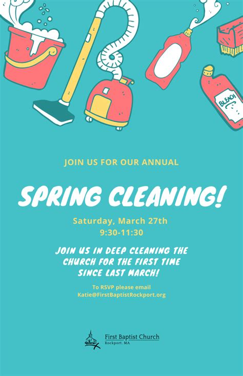 Spring Cleaning Flyer | First Baptist Church of Rockport