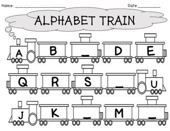 Alphabet Train Writing Worksheets by The Wonderful World of PreK